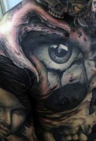 All A color colored stunning horror theme tattoo pattern