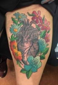 djevojke bedra oslikane akvarel skica kreativne književne estetike Cvijet srce tetovaža slika