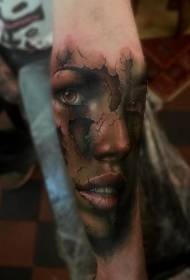 paže moderní tradiční styl barva loupání Žena tvář tetování vzor