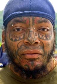 mannen gezicht totem vlam tattoo patroon