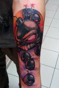 arm kleur gek bom tattoo patroon