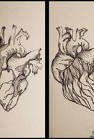 Ponto europeu tatuagem coração tatuagem manuscrito