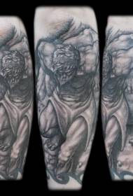 Interessant Schwaarz Grey männlech Portrait Tattoo Muster