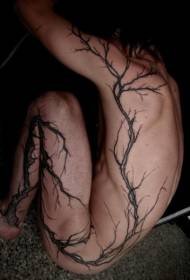 претјерано црно дрво узорак тетоваже