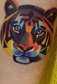 cute color tiger tattoo pattern