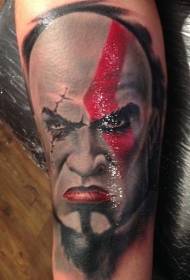 farba Zlý barbarský portrét tetovací vzor