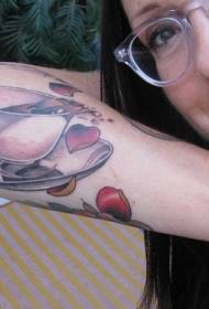 arm simple color coffee cup cartoon tattoo pattern