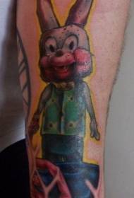 Modello del tatuaggio del coniglio di colore del fumetto della caviglia