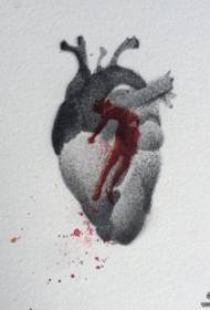 Manuskrip tato tato titik Eropa jantung