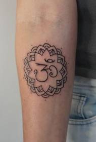 arm svart linje hinduiska speciella symbol tatuering mönster