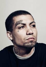 mäns ansikts ögonbryn och hakan engelska alfabetet tatuering mönster