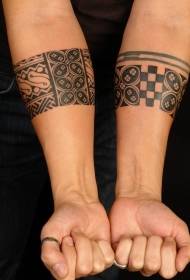 black tribal bracelet arm tattoo pattern