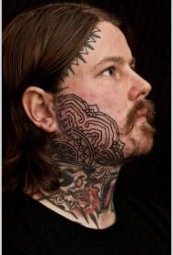 lice i vrat budistički totemski uzorak tetovaža
