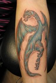 Rameno modrý drak tetovanie vzor