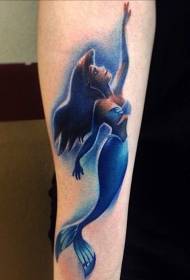 modello di tatuaggio Elil piuttosto colorato cartone animato sirena