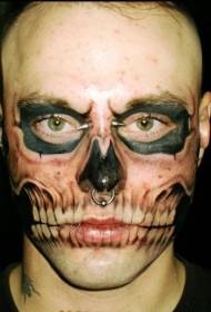 faccia zombie faccia micca mudellu di tatuaggi cumpletu