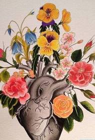 a heart tattoo pattern manuscript picture