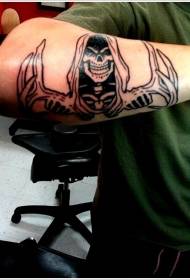 svart död arm arm tatuering mönster