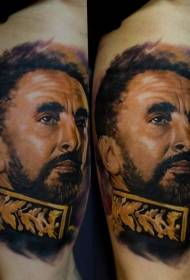 kolora soldato portreta tatuaje-ŝablono