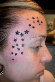 volto di donna piccola stella modello tatuaggio