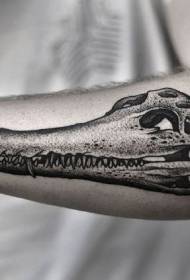 punkto torno stilo nigra krokodila kranio brako tatuaje ŝablono