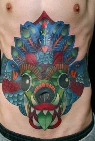 patró de tatuatge d'ocell color personalitat abdomen