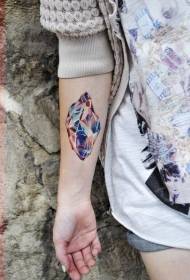 Pola tattoo kristal warna warna