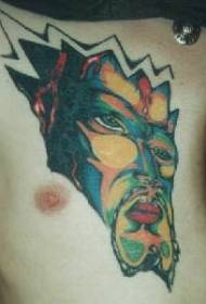 chest surreal demon tattoo pattern