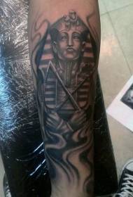 Arm ancient Egypt Pharaoh statue themed black tattoo pattern