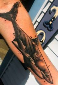 ruku Veliki bijeli morski pas crni uzorak tetovaže