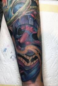 couleur sourire modèle de tatouage dessin animé masque samouraï