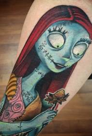 jib classic katuni zombie bibi shujaa mtindo wa tattoo