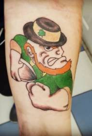Ankle color cartoon irský skřítek tetování vzor