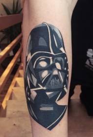 Liten arm enkel svart og hvit Wade mask tatoveringsmønster