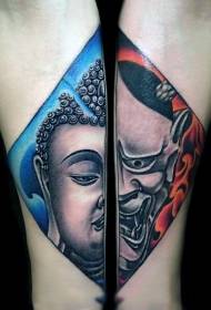 Japansk tradisjonell farge underarm Buddha tatoveringsmønster