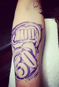 bukton Blue sumbanan sa numero sa tattoo sa tattoo