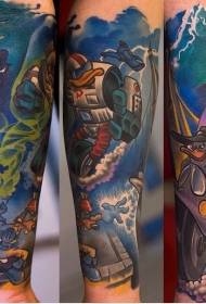 braso maganda ang ipininta na cartoon Donald Duck tattoo pattern