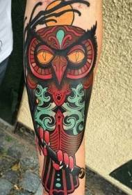 Колір руки племінних вітер колір татуювання сова