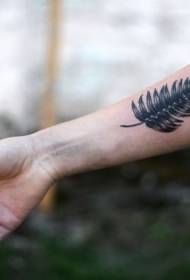 nyeusi moja jani fern mkono tattoo muundo