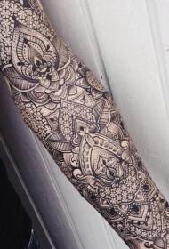 Bra òneman nwa ak blan style barok Van Gogh Modèl Tattoo