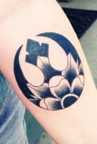Oznaka Arm Black Star Wars s skrivnostnim cvetnim vzorcem tatoo