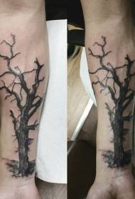 Silah benzersiz karanlık ağaç dövme deseni