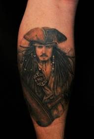 model realist tatuazhi i Karaibeve për portretin e piratëve