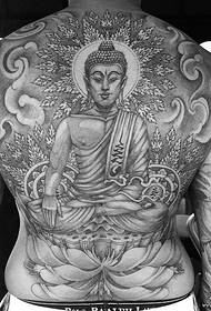 Tout un motif de tatouage traditionnel de lotus de lotus