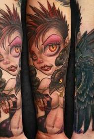 ruoko ruvara sexy Witch ne crow yekatuni tattoo katuni