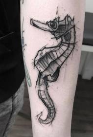 pola tato hippocampus ireng lengan lucu