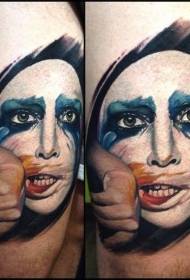 gaya warna realistis makeup wanita potret pola tato