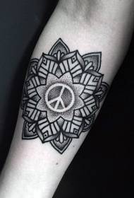 Patrón de tatuaje negro de Van Gogh del estilo de la picadura del brazo