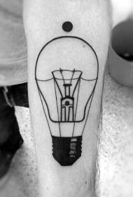 Ruka crna realistična stila tačka žarulje uzorak tetovaža