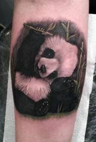 piccolo braccio carino piccolo panda natura Tatuaggio colorato